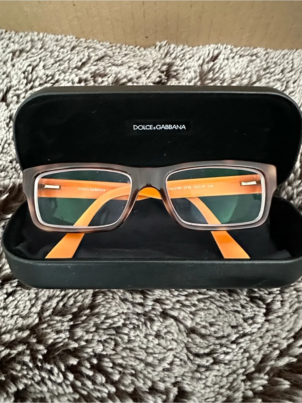 Dolce & Gabbana Orange and Multicolor Stripe Men’s Sunglasses